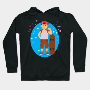 cartoon skateboarder Hoodie